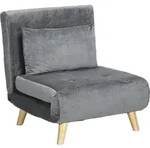 HOMCOM Schlafsessel, Klappsessel mit Bettfunktion, Schlafsofa mit Kissen, Grau - Grau