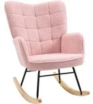 HOMCOM Schaukelstuhl Sessel Relaxsessel bis 120 kg, Polyester, Rosa - Rosa
