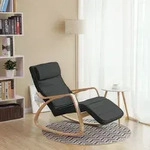 SONGMICS Relaxsessel Schaukelsessel, Relaxstuhl, verstellbare Fu&szlig;st&uuml;tze - Grau