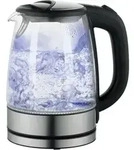 DESKI Glaswasserkocher Edelstahl Glas-Wasserkocher silber-schwarz 613-400715 -