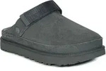 UGG Damen Hausschuhe aus Schaffell, Grau, 4 cm Plateausohle, mit Klettverschluss -