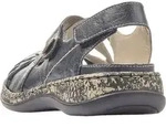 Rieker Damen Ballerina Sandale Leder sportlich 46377, Gr&ouml;&szlig;e:41 EU, Farbe:Blau -