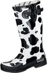 Bockstiegel Regenstiefel KUH schwarz/wei&szlig; Gr. 36 - Schwarz - 36