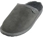 Extra dicke Lammfell Pantoffeln f&uuml;r Herren Flache Form - Grau - 41