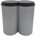 Abfalleimer 2x25 Liter Duo Bin - Farbe: grau mit schwarzem Deckel - Grau