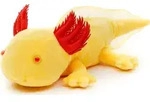 Uni-Toys - Axolotl (gelb mit roten Augen) - 32 cm (L&auml;nge) - Pl&uuml;sch-Wassertier...