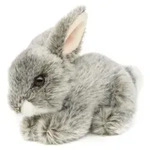 Uni-Toys - Hase, liegend (grau) - 18 cm (L&auml;nge) - Pl&uuml;sch-Kaninchen -...