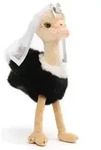 Uni-Toys - Strau&szlig; mit Braut-Schleier - 28 cm (H&ouml;he) - Pl&uuml;sch-Vogel,...