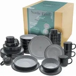 CreaTable, 21519, Nordic Fjord Frost, Kombiservice 30-tlg, Steinzeug - Grau