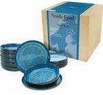 CreaTable, 21550, Nordic Fjord Blue, Tellerset 12-tlg, Steinzeug - Blau