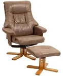 HOMCOM Relaxsessel mit Hocker, Fernsehsessel, Polstersessel mit Liegefunktion -...
