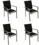 DEGAMO Gartenstuhl Stapelsessel Gartensessel RIVERA stapelbar, Aluminium silbergrau +