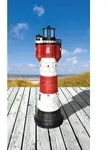 JW Solar-Leuchtturm ROTER SAND 50 cm 2639 - Rot/Wei&szlig;/Schwarz