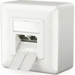 deleyCON 1x CAT 6a Universal Netzwerkdose - 2x RJ45 Port - Geschirmt - Aufputz oder