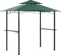 BELIANI &Uuml;berdachung aus Metallrahmen mit Haken und Regalen Gartenpavillon