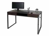 Schreibtisch MCW-A27, Bürotisch Computertisch, 122x70cm 3D-Struktur dunkelbraun