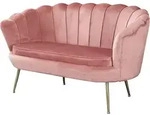 SalesFever Muschel-Sofa | Bezug Samt-Stoff | Gestell Metall goldfarben | B 136...