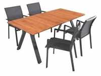 Tischgruppe DAVINA Set 03, 5-tlg. | 1 × Tisch 305399 | 4 × Stapelstuhl 305396