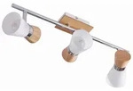 Vivica - 3-flammige Deckenlampe mit Holzelementen - Dunkelbraun