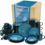 CreaTable, 21549, Nordic Fjord Blue, Kombiservice 30-tlg, Steinzeug - Blau