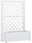 vidaXL Pflanzk&uuml;bel mit Spalier 100x43x142 cm PP Wei&szlig; - Wei&szlig;