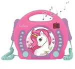 Einhorn Tragbarer CD-Player mit 2 Mikrofonen - Rosa