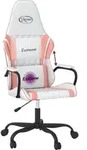 vidaXL Gaming-Stuhl mit Massagefunktion Wei&szlig; und Rosa Kunstleder - Rosa