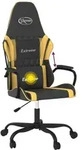 vidaXL Gaming-Stuhl mit Massagefunktion Schwarz & Golden Kunstleder - Gold