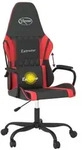 vidaXL Gaming-Stuhl mit Massagefunktion Schwarz und Rot Kunstleder - Rot