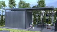 Pergart Ger&auml;tehaus "Rheinfelden 108 Schleppdach-Set" anthrazit matt 6,4 m&sup2; inkl.