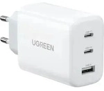 UGREEN USB-A + 2*USB-C 65W Fast Charger - No GaN Tech - Wei&szlig;