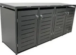 DEGAMO M&uuml;lltonnenbox 4er K&Ouml;LN 264x80x116cm f&uuml;r Tonnen 120 und 240 Liter, grau -