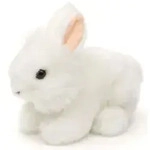 Uni-Toys - Angorakaninchen wei&szlig;, liegend - 18 cm (L&auml;nge) - Pl&uuml;sch-Hase,...