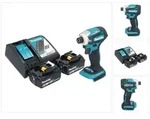 Makita DTD 172 RG Akku Schlagschrauber 18 V 180 Nm 1/4" Brushless + 2x Akku 6,0...