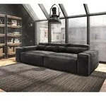 DELIFE Big-Sofa Sirpio XL 270x130 cm Mikrofaser Schwarz - Schwarz