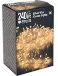 1.03 Silver Wire CLUSTER Lights - 240 LED / 2,4 m