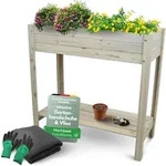 holz4home&reg; Hochbeet inkl. Vlies-, Einlegevlies Naturholz Tanne Grauwei&szlig; |...