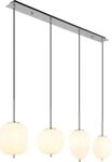Globo Lighting H&auml;ngeleuchte Metall Nickel matt, Glas opal, Kabel PVC schwarz, H&ouml;he