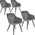 tectake&reg; Esszimmerstuhl Marilyn gepolstert, in Samtoptik 58 x 62 x 82 cm - Grau