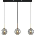 Lindby H&auml;ngeleuchte Hiwana, rauchgrau, Glas, 3-flammig - Silber/Grau