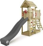 Spielturm Wickey JoyFlyer mit Rutsche und Kletterwand in Anthrazit