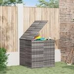 vidaXL Garten-Kissenbox PE Rattan 100x97,5x104 cm Grau