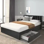 Flieks Polsterbett 140x200cm Doppelbett mit Lattenrost und 2 Schubladen,...