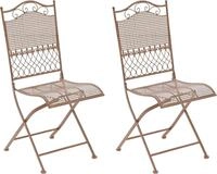 CLP 2er Set Gartenst&uuml;hle Kiran klappbar aus Eisen im Jugendstil f&uuml;r den