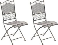 CLP 2er Set Gartenst&uuml;hle Kiran klappbar aus Eisen im Jugendstil f&uuml;r den