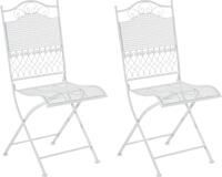 CLP 2er Set Gartenst&uuml;hle Kiran klappbar aus Eisen im Jugendstil f&uuml;r den