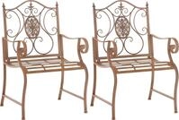 CLP 2er Set Gartenst&uuml;hle Punjab mit Armlehnen antik braun