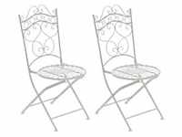 CLP Stühle Indra handgefertigte Gartenstühle aus Eisen, Farbe:antik weiß