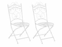 CLP Stühle Indra handgefertigte Gartenstühle aus Eisen, Farbe:weiß