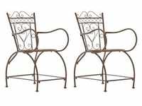 CLP 2er Set Stühle Sheela handgefertigt mit antiker Patina, Farbe:antik braun